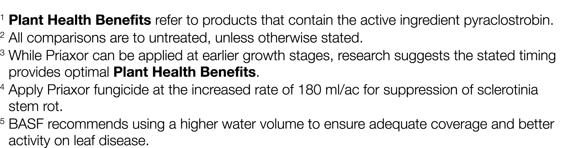 1 Plant Health Benefits refer to products that contain the active ingredient pyraclostrobin  2 All comparisons are to   