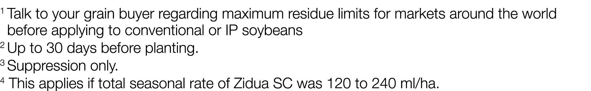 1  Talk to your grain buyer regarding maximum residue limits for markets around the world before applying to conventi   