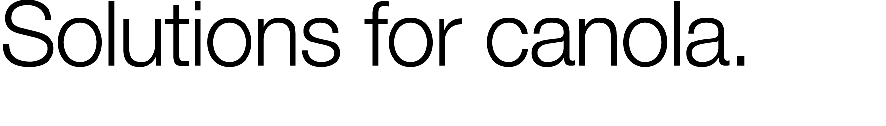 Solutions for canola 