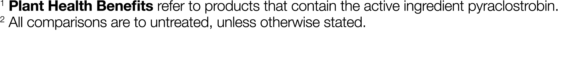 1 Plant Health Benefits refer to products that contain the active ingredient pyraclostrobin   2 All comparisons are t   
