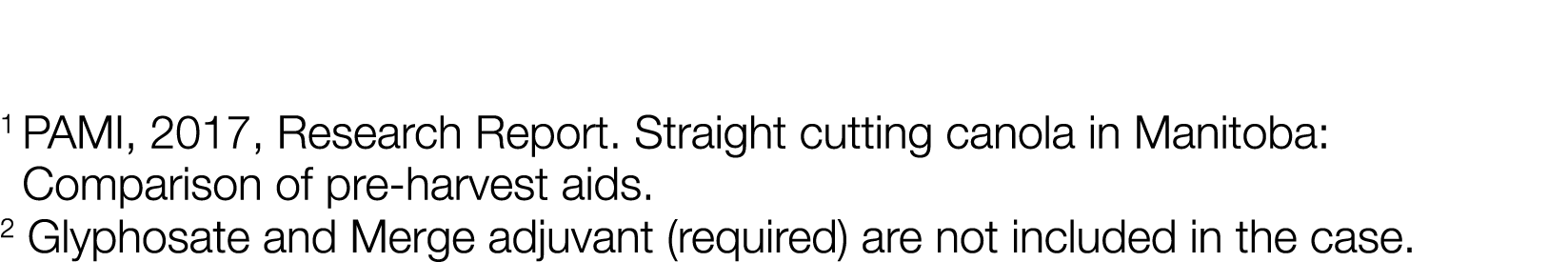 1  PAMI, 2017, Research Report  Straight cutting canola in Manitoba: Comparison of pre-harvest aids  2 Glyphosate and   