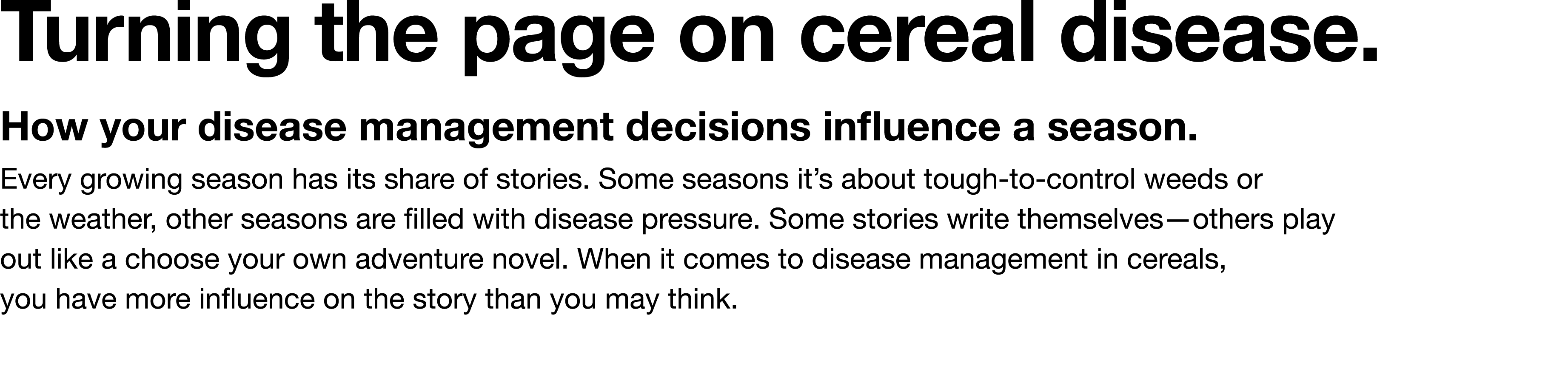Turning the page on cereal disease  How your disease management decisions influence a season  Every growing season ha   