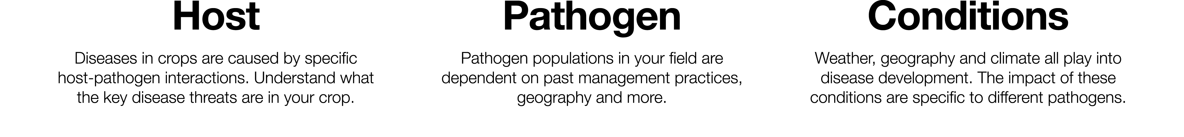 Host Diseases in crops are caused by specific host-pathogen interactions  Understand what the key disease threats are   