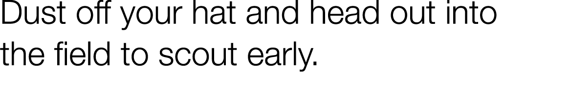 Dust off your hat and head out into the field to scout early  