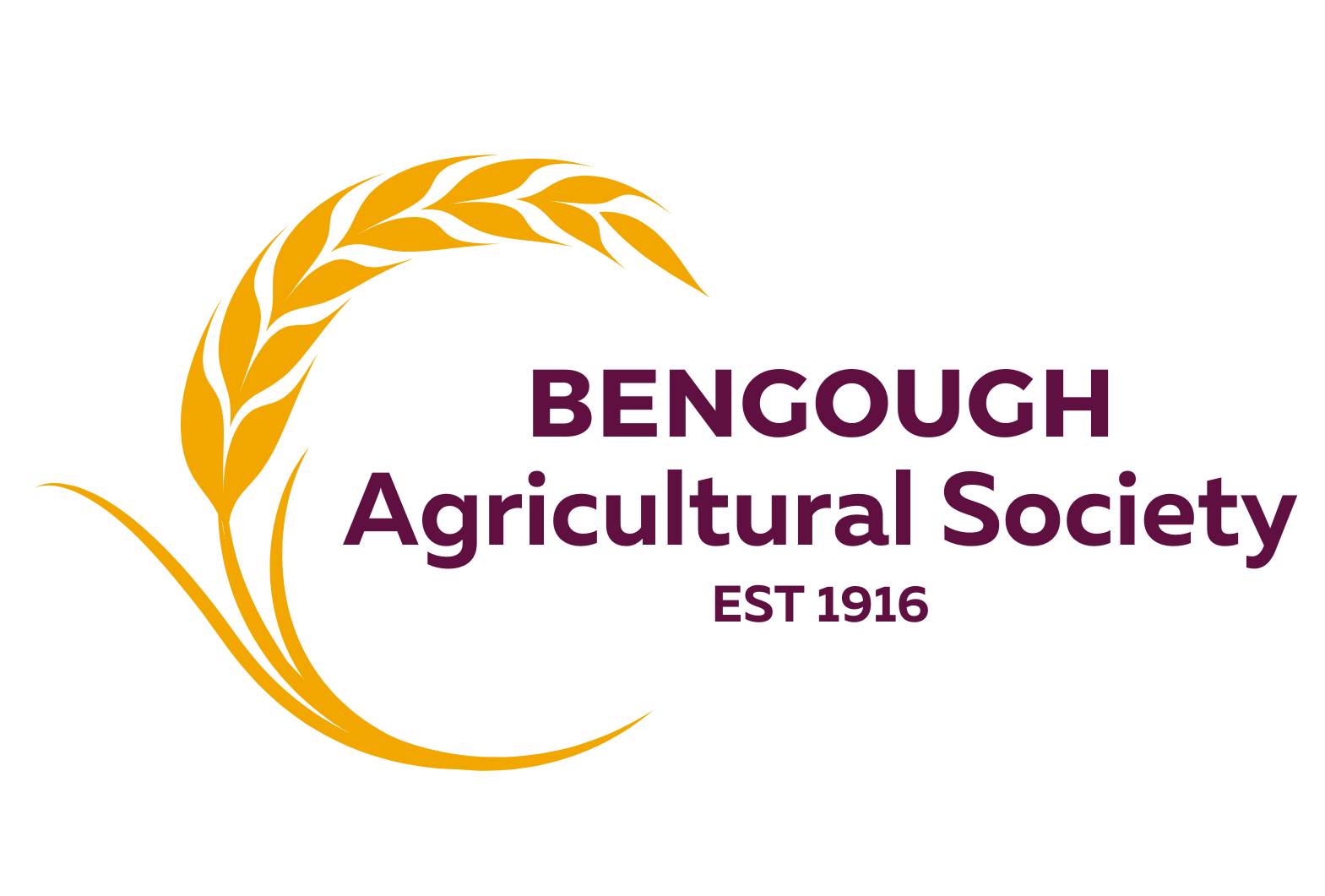 Wheat stalk curved around text, Bengough Agricultural Society Est 1916