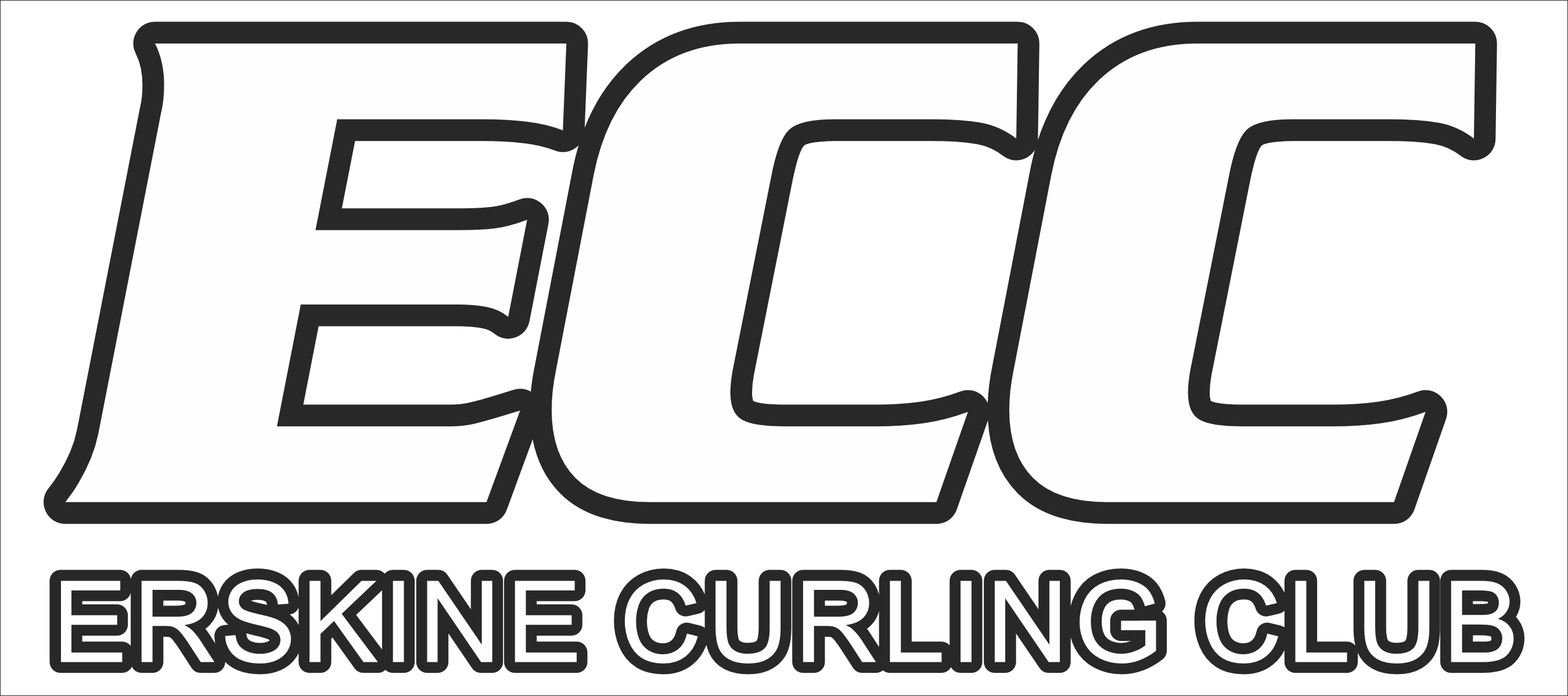 Brand logo, initials ECC with Erskine Curling Club below